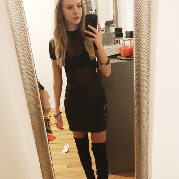 H&M black leather skirt - Picture 1 of 3